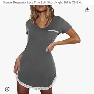 Waned and worn once Ekouaer V Neck Short Sleeve Lace Trim Soft Short Night